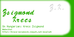 zsigmond krecs business card